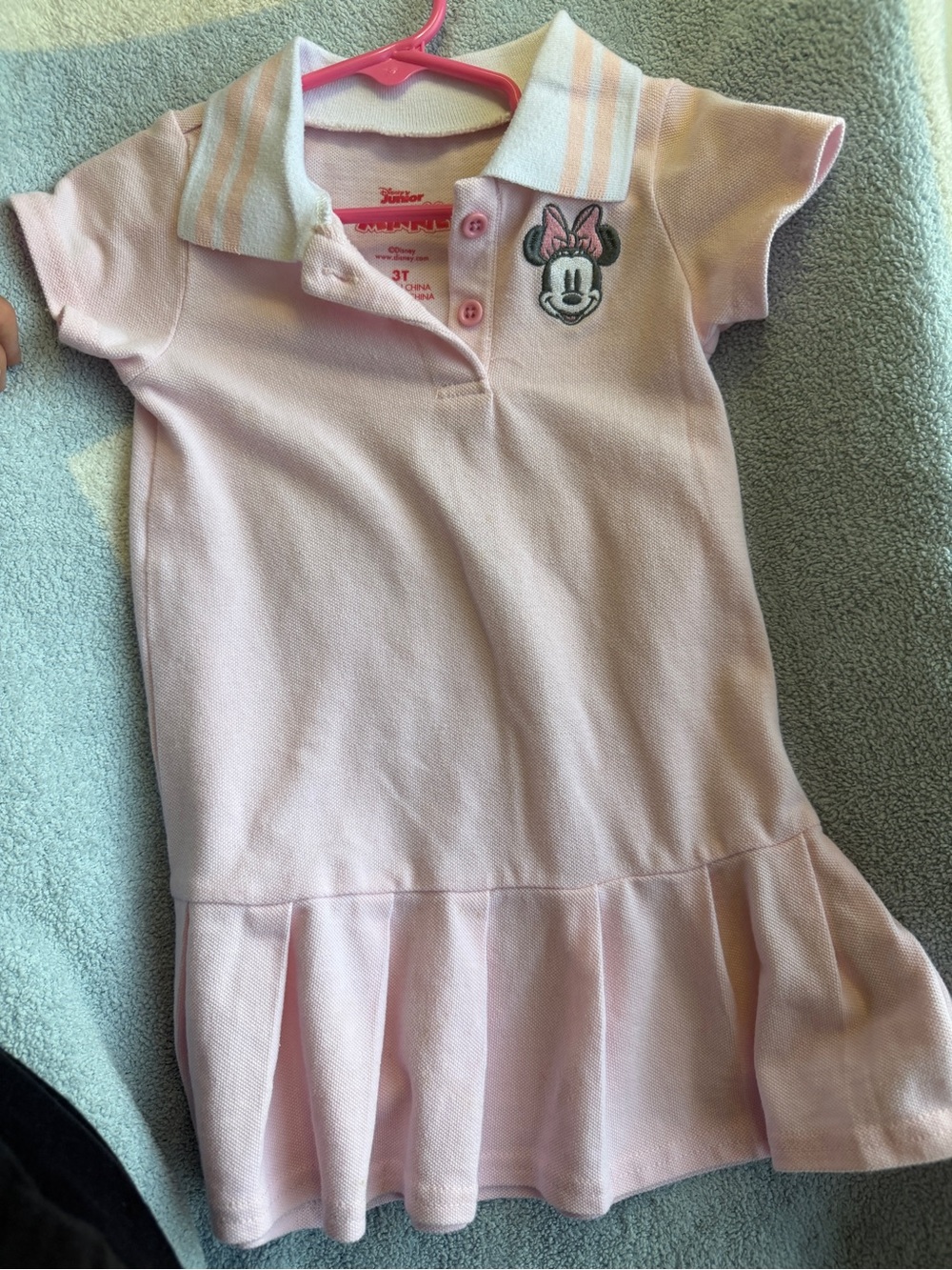 Disney Pink Minnie Mouse Polo Dress with Striped Collar